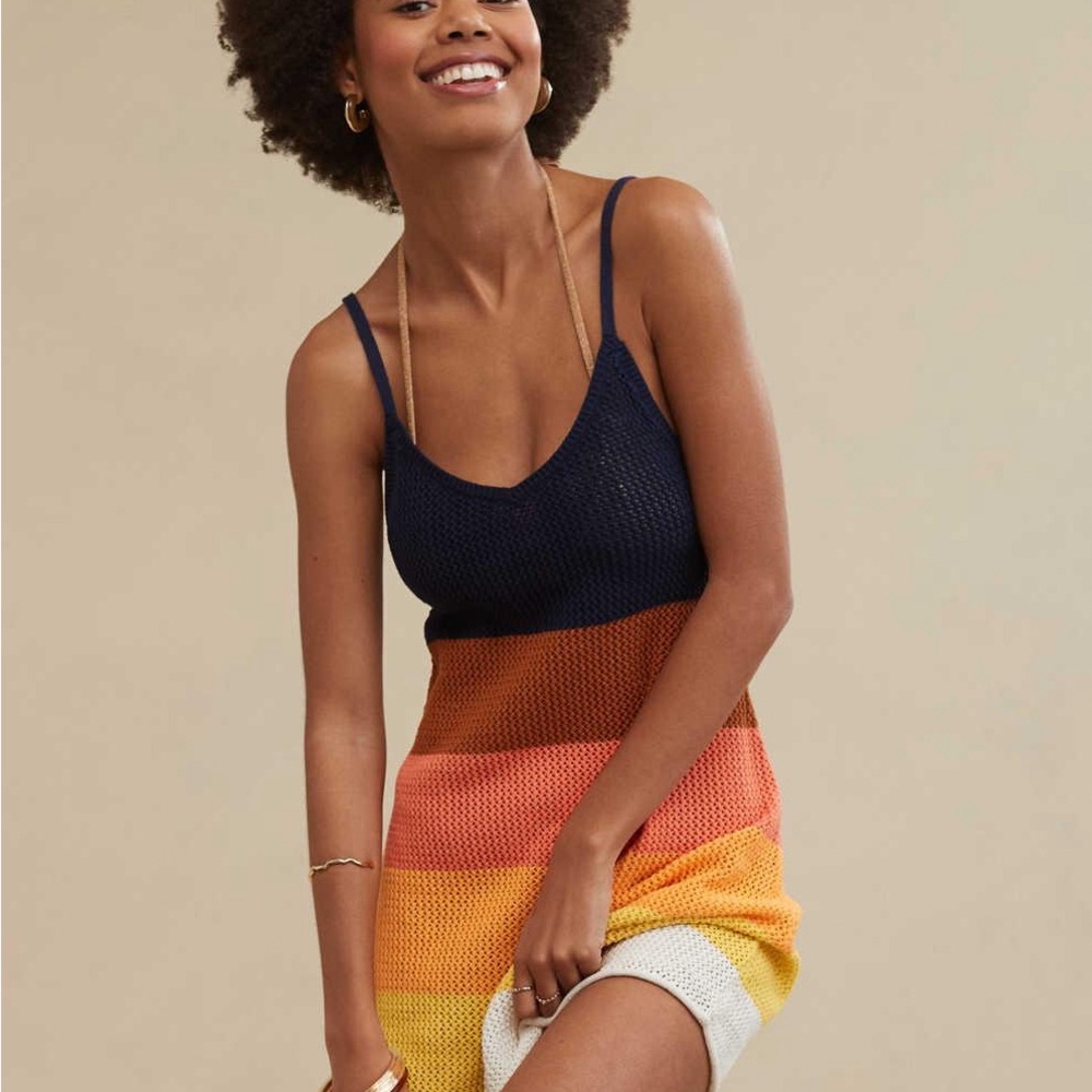 Aerie Multicolor Knit Swim Cover-Up